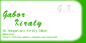 gabor kiraly business card