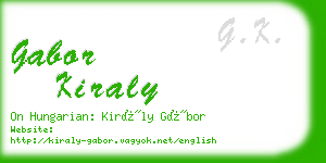 gabor kiraly business card